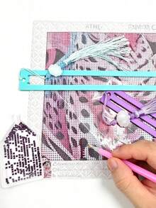 Diamond Painting Positioning Ruler, Tassel Bookmark, Diamond Canvas Storage, Fixed Release Paper, Essential DIY Tools For Diamond Painting, Perfect Gift For Family And Friends On Holidays - C - View 2