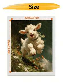 DIY Happy Jumping Lamb In Spring Meadow (Frameless 8x12 / 16x20 Inches) Paint By Numbers Kit (Acrylic) Arts & Crafts For Adult Beginners, Home Wall Decor, And Holiday Gifts For Farm Animal Lovers - Sets - View 7