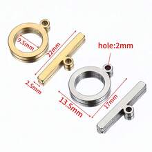 5Pcs Stainless Steel Round OT Clasp Jewelry Connector Buckle Suitable For DIY Necklace Bracelet Jewelry Ending Clasp Accessories - Stainless Steel Buckle - View 3