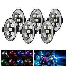 6Pcs RGB LED Strobe Warning Light With Remote Control, USB Rechargeable Anti‑Collision Flash Lamp, 8‑Color Multi‑Mode Night Safety Light For Motorcycle Bike Car Drone Camping - Multicolor - View 2