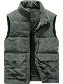 Plus Size Men Thermal Underwear Vests - Black - View 8