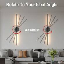 1/2pcs Long Strip Wall Lamp, TV Background Wall Decoration, Bedroom Light, Living Room Light, Modern Wall Lamp With Remote Control, Magnetic Installation, Suitable For Bedroom, Study, Living Room, Home Decor, Holiday Gift And Staircase Light - Single-line Wall Lamp - View 7