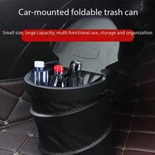 Tempat Sampah Mobil, Tong Sampah 4 Galon, Tempat Sampah Mobil Lipat, Ember Penyimpanan Mobil Lipat dengan Tutup, Organizer Interior Mobil untuk Perjalanan - Berbagai gaya - View 3