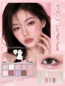 JILL LEEN 9-Color Eyeshadow Palette 901, Matte Shimmer Metallic Tones, Velvet Texture Buildable, Rich Pigment Neutral Earthy Colors, Suitable For Daily Work, Date Night, Party - Nine-color Eyeshadow 902 - View 8