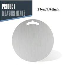CINEYO 1PC 2026 Circular Kitchen Cutting Board, Pure Titanium Kitchen Knife Board, Cutting Board, Essential Kitchen Item, Kitchen Accessories, Silver-Gloss Surface, Suitable For Meat, Vegetables And Fruits, Home Kitchen, Camping In The Wilderness - Silver - View 9