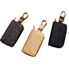 AD 1PC Car Key Bag Remote Control Key Chain Anti Lost Buckle Shiny Leather Decoration Men's And Women's General Motors Hanging Decoration Key Protection Cover Storage Bag - PU Key Pouch - View 6