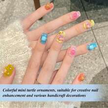10pcs/20pcs/30pcs Colorful 3D Turtle Side Decoration Stickers Random Colors, DIY Phone Case Modification Accessories, Nail Art Decorations, Fun Handmade DIY, Free Paste Decor Modification, Creative Gift Items For Best Friends - Multicolor - View 8