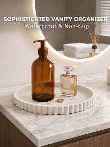 Set Baki Rias Silikon, Baki Organizer Dekoratif dengan Tepi Bergelombang, Penyimpanan Berbagai Ukuran untuk Parfum, Riasan & Perhiasan di Meja Kamar Mandi - MultiWarna - View 3