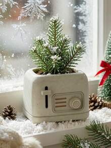 Vintage Mini Fridge Toaster Flower Pot Silicone Mold, DIY Cement Gypsum Aromatherapy Candle Container Mold, Soft Silicone, Easy Release, Suitable For Casting Cement, Gypsum, Aromatherapy Wax, Create Creative Succulent Mini Flower Pots, Desktop Decor, Aromatherapy Containers - Silicone Mold - View 3