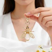 Gold Bee Bag Charm Keychain, Vintage Hollow Insect Metal Bag Pendant, Luxury Exquisite Small Animal Charm, Daily Commute Date Handbag Backpack Decoration Accessory, Creative Gift For Women Girls Best Friends - Multicolor - View 6