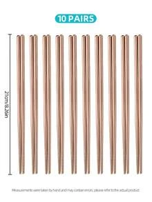 5/10 Pairs Reusable Metal Chopsticks Set, Stainless Steel Non‑Slip Chopsticks, 5 Colors, Dishwasher‑ For Asian Cuisine Home Kitchen Party Use - View 15