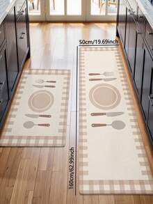 1pc, [Best Seller] Tableware Print Theme Kitchen Rug, Aesthetic Velvet Comfortable Fluffy Carpet, Soft And Comfortable Material, Weight Approx. 850g/㎡, Easy To Clean, Doesn't Get Stuck In Doors, Stains Easy To Wipe, Daily Spills Easy To Clean, Dirt-Resistant, Machine Washable - Perfect For Home Decor, Living Room, Bedroom, Kitchen, Dining Room, Bedside, Bathroom, Study, Entryway Rug, Suitable For All Seasons, Holiday Decoration Gift! - Multicolor - View 16