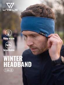 WRELS 1Pc Men's Winter Ear Muffs, Windproof Warm Ear Muffs, Double‑Sided Ear Protection Headband For Cycling Sports Men Women - Multicolor - View 9