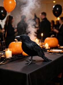 1/3/12pcs Artificial Feather Black Crow Decor, Realistic Simulation Raven Bird Ornament, Halloween Scary Party Prop For Home Garden Scene Decoration - Multiple Colors and Styles - View 9