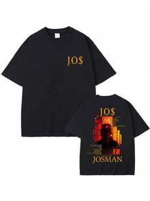 Plus Size T-Shirt Rapper Josman J.O.$ Album Graphic T-Shirt Men Women Hip Hop Fashion Pop Music Casual T-Shirts Vintage T Shirt Streetwear - White - View 5