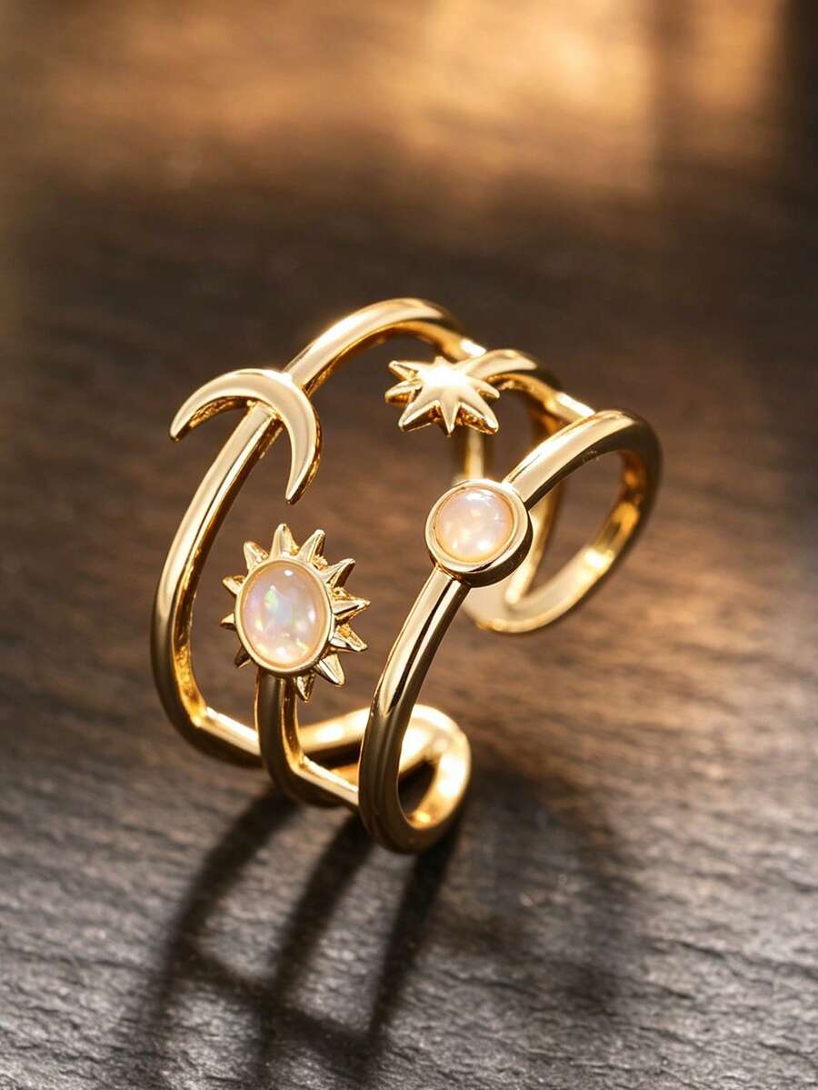 1pc Exquisite Ring For Women, Wedding Engagement Party Jewelry, Valentine's Day Gift - 1# - View 1