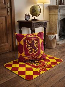 HARRY POTTER X Joivida Red And Gold Lion House Area Rug And Cushion Cover Set, Fantasy Wizard-Themed Room Decor For Bedroom, Dorm And Playroom - Red - View 1