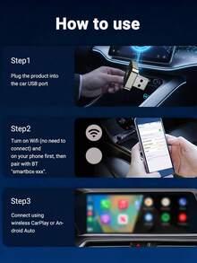 XUDA New CarPlay AI Box Mini Superbox Berkabel ke Nirkabel, Fungsi CarPlay dan Android Nirkabel 2-in-1, Mendukung WiFi 5 2.4-5.0 GHz, Kompatibel dengan 99% Mobil dengan CarPlay dan Android Berkabel - A - View 4