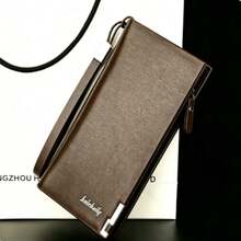 Men's Long Zipper Wallet High-Quality PU Leather Men's Wallet RFID Anti-Theft Business Clutch Credit Card Holder Wallet - Black - View 8
