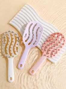 1/2Pcs Long Handle Scalp Care Massage Comb,Hollow Coarse Tooth Design,Wet And Dry Use, Suitable For Nail Art And Applying Care Products(Random Color) - Multicolor - View 8