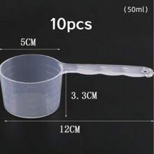 50g Transparent Plastic Measuring Cup With Scale, Measuring Cup, Multi-Function Pet Food Scoop, Precise Portion Control Cup, Can Measure Cat And Dog Dry Food, Milk Powder, Powder, Granules, Liquids, Kitchen Baking Seasoning Measuring Cup, DIY Handmade Liquid Mixing Tool, Home Kitchen, Pet Feeding Measuring Accessory, Clear Scale Small Measuring Cup - White - View 8