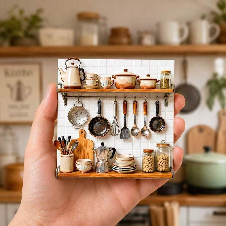 Pot And Bowl Storage Decorative Refrigerator Magnets, 3D Embossed Personalized Cute Creative Gift Decorative Magnetic Souvenirs, These Exquisite Refrigerator Magnets Are Excellent Creative Gifts, Can Be Used To Decorate Kitchen, Whiteboard, Storage Cabinet, Refrigerator, Also Can Be Used For Home Decoration - Style 1 - View 1