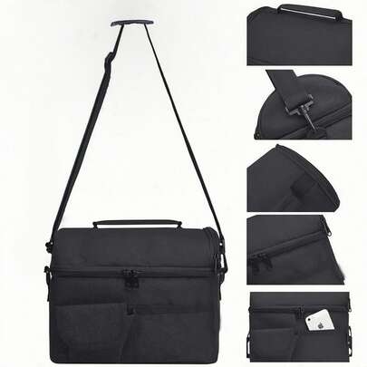 Unisex Insulated Lunch Bag, Reusable Leak-Proof Cold-Keeping Handheld Lunch Box Bag With Adjustable Shoulder Strap, Portable Lunch Container Storage Bag, Suitable For Work, Office, Picnic, Travel