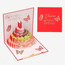 1pc Personalized 3D Pop-Up Birthday Card, Customizable With Name, Featuring Vibrant Cake And "Happy Birthday" Text, Perfect Gift For Friends And Family, Ideal For Birthday Party Supplies, Celebrations And Birthday Party Decorations - Single Piece - View 9