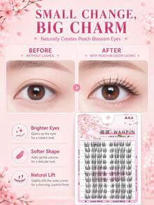 WANPIN 10 Rows 90 Pieces Large Capacity Segmented Cluster False Eyelashes, Beginner-Friendly Easy To Wear, Lightweight Soft Non-Irritating, Natural Comfortable Makeup Look, Suitable For Daily Commute, Party And Special Occasions - C - View 4