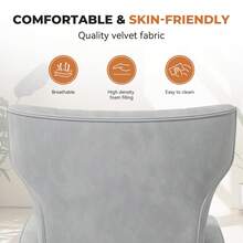 Nalupatio Modern Velvet Accent Chair, High Back Armchair With Lumbar Support & Gold Metal Legs, Comfy Upholstered Lounge Reading Chair For Living Room, Bedroom, Home Office - Light Grey - View 5