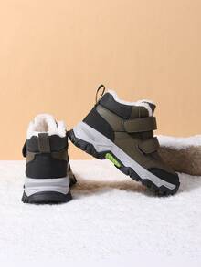 Children's Boots/Children's Outdoor Lightweight Soft Sole Anti-Slip Hiking Snow Boots With Thermal Lining For Warmth - Army Green - View 4