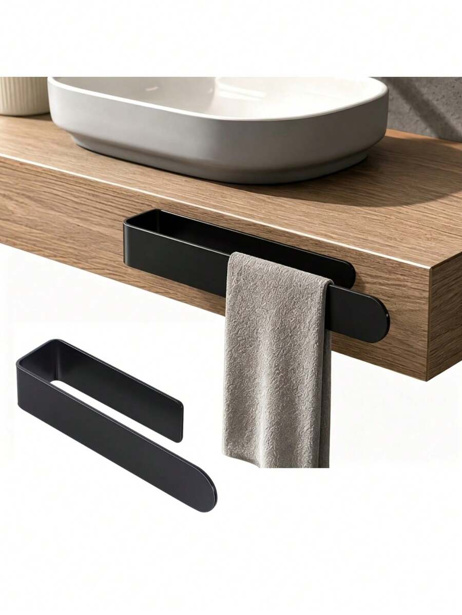 U-Shaped Wall-Mounted Towel Bar, Bathroom Kitchen Dish Cloth Hand Towel Storage Rack, Drill-Free Square Minimalist Towel Holder - Multicolor - View 1