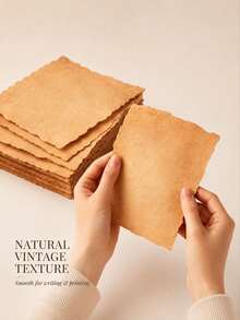 Vintage Style Blank Paper 4.0 X 6.0 Inches, Yellow Parchment Decorative Edge Craft Paper, Suitable For Writing, Printing, Invitations, Greeting Cards, Journals And Handmade Crafts - Regular Model - View 7
