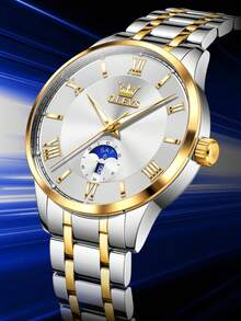OLEVS 3638 Men Watch Original Quartz Watch Stainless Steel Waterproof Luminous Large Dial Day Date Watches Luxury Men Box Reloi - White - View 9