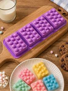 4-Cavity Massage Soap Silicone Mold, Rectangular Raised Texture Design For Handmade Soap, Bath Bars, Shampoo Bars & Aromatherapy Soap, Easy Release - Multiple Styles - View 6