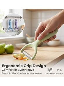 3/1pc Multi-Color Vegetable Peeler Set, Sharp Stainless Steel Blade Potato Peeler, Ergonomic Non-Slip Handle Fruit Slicer, Popular Kitchen Gadget, Durable And Lightweight, Suitable For Peeling Apples, Carrots, Cucumbers - Multicolor - View 5