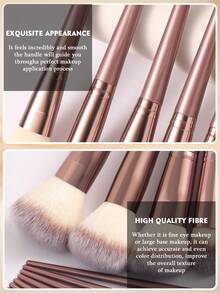 48 Pcs/3 Pcs Total Makeup Tool Kit, Including 32 Pcs Pearlescent Pink Three‑Color Makeup Brushes, 3 Pcs Short Flat Base Brushes And 13 Pcs Makeup Accessories, For Quick Foundation Spreading And Even Skin‑Friendly Base Makeup Results. - Multicolor - View 4