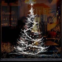1 Christmas Pure White Christmas Tree Window Sticker, Shopping Mall Glass Sticker, Bedroom Living Room Home Decoration Atmosphere, Holiday Decoration Sticker, Window Decoration, Home Decoration, Elegant Window Art, Decorative Sticker - Christmas Tree - View 2
