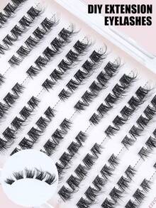 120 Clusters D Curl Fluffy Dense Lash Clusters, Wispy Voluminous Individual Lashes, Soft Segmented DIY Eyelash Extension Kit For Daily, Office, Dating, Party, Photoshoot & Clubbing - D - View 7