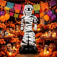 1 buah Balon Foil Aluminium Mumi Berdiri Halloween, Balon Tiup Besar Berbentuk Manusia, Perlengkapan Dekorasi Pesta Liburan di Halaman Rumah - beraneka warna - View 3