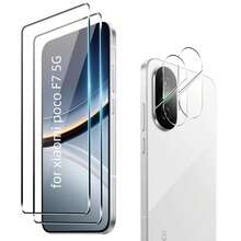 2+2pcs Tempered Glass Screen Protector + Lens Film For Xiaomi Poco X8 Pro Max/Poco X8 Pro, Poco C85/Poco C71/Poco X7 Pro/Poco X6 Pro/Poco X6/Poco C65, Poco F8 Ultra/Poco F8 Pro, Poco M7/Poco M7 Pro/Poco F7/Poco F7 Pro, High Quality Anti-Scratch Tempered Glass Full Screen Bubble-Free Screen Protector - Clear - View 10