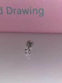 1pc Balletcore Bow Rhinestone Cartilage Ear Stud, Niche Silver Sweet Cool Earring For Women - Bow Earrings - View 7