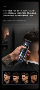 Kemei KM-2384 Professional Hair Clipper Electric Hair Trimmer For Barbershop Direct Charging And Base Dual Charging Long Battery Life Hair Clipper For Whole Family Use External Rotor Motor Hair Trimmer Carving Clipper Hair Cutting Tool With LED Digital Display Gift For Men - Multicolor - View 10