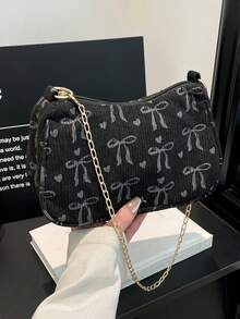 1pc Cute Niche Premium Corduroy Shoulder Bag, Fashion Forward Popular New Style Bag, Non-Adjustable Shoulder Strap, Casual Yet Fashionable, Perfect For Outings And As A Gift For Friends - Multicolor - View 5