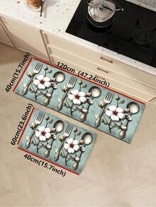 1/2pcs Vintage Diatomaceous Earth Mat, Floral Design Tableware, Super Absorbent, Non-Slip, Perfect For Bathroom, Kitchen And Dining Room, Quick Drying, Perfect Gift For Home Decor And Bathroom Mat, Holiday Gift! - Multicolor - View 12