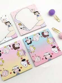 Snoopy Mixed-Style Cartoon Printed Notepad, Cute Border Design Of Notepaper, Daily Office And School-Related Record-Keeping Supplies - Multicolor - View 9