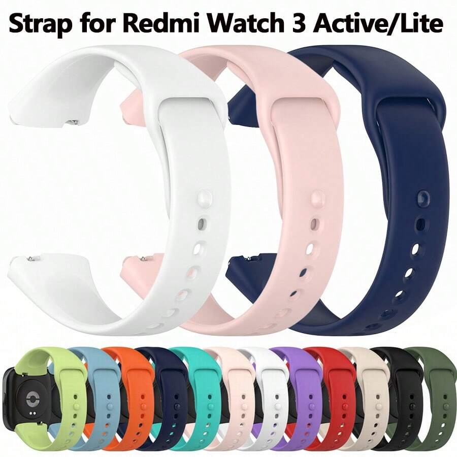 Durable Soft Silicone Sports Watch Strap Compatible With Redmi Watch 3 Active/Lite Smartwatch Breathable Replacement Band For Fitness Tracker - Multicolor - View 1