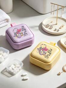 Portable Weekly Pill Box Multi-Compartment Small Pill Box Jewelry Storage Box, Outdoor Travel Mini Storage Box. Comes With A Transparent Storage Bag For Storing Jewelry And Medicine. Suitable As A Gift For Family And Friends - Multicolor - View 10