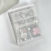 1pc A5 Transparent Diagonal Stripe Loose-Leaf Notebook, Clover Musical Note Wing Elements Design, Sticker Storage Book, A5 Loose-Leaf Binder, PP Transparent Inner Page Refill, K-Pop Photo Album, FEINIBOOK Suitable For Photo Album, Scrapbook, Sticker Book, Planner Material Storage, Time Planning Book, Savings Book, Notebook And Other Learning Stationery, New Semester Supplies, Back To School Season - Loose-leaf Book - View 3