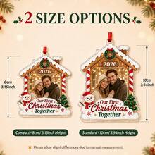 LICVIC Custom Christmas Photo Ornament, Personalized First Christmas Together Tree Hanging Decor, Festive Holiday Couple Keepsake, Customized Picture Ornament, Customizable Christmas Tree Decoration, Romantic Holiday Gift, Christmas Gift, Room Decor - Style B - View 2